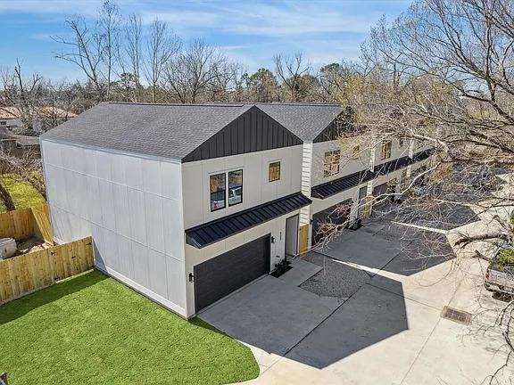 Aerial view of the six Nemati family homes on Bianco Lane, Houston 77091