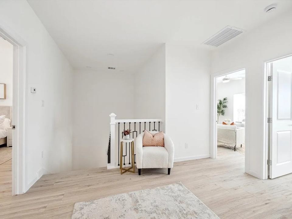 Small bedroom furnished as a nursery, Bianco Lane, Houston TX 77091