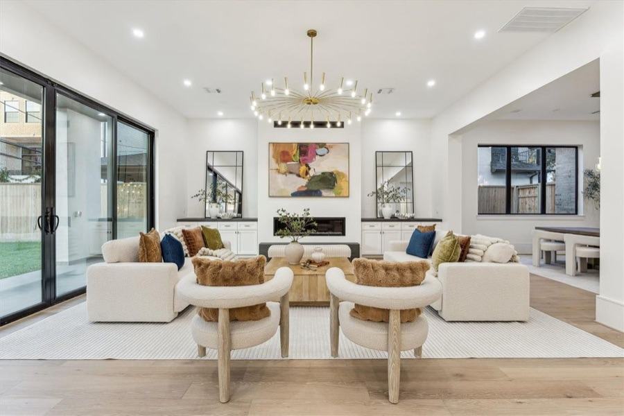 Houston living room with replacement sliding doors